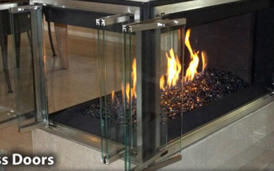 Glass Doors and Fireglass Picture