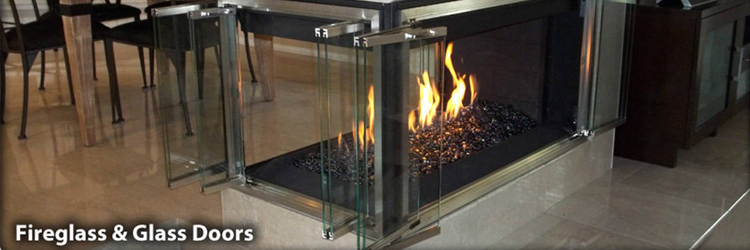 Glass Doors and Fireglass Picture