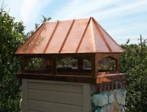Custom Copper Chimney Cap with Arched Windows