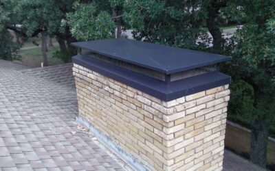 Chimney Cap After Installation on white brick