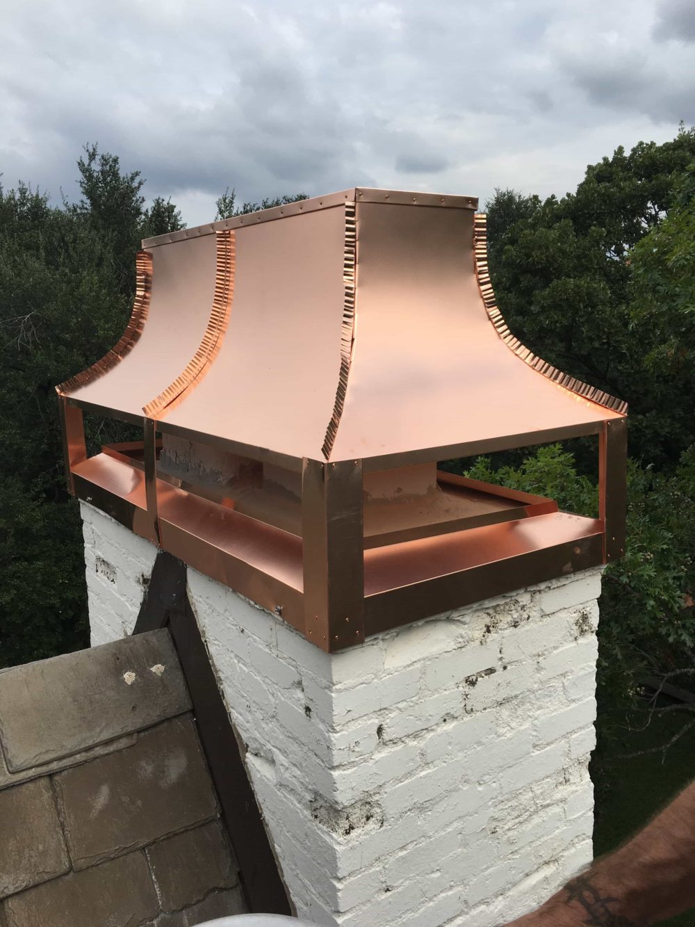 Copper Chimney Cap Made and Installed by Master Services