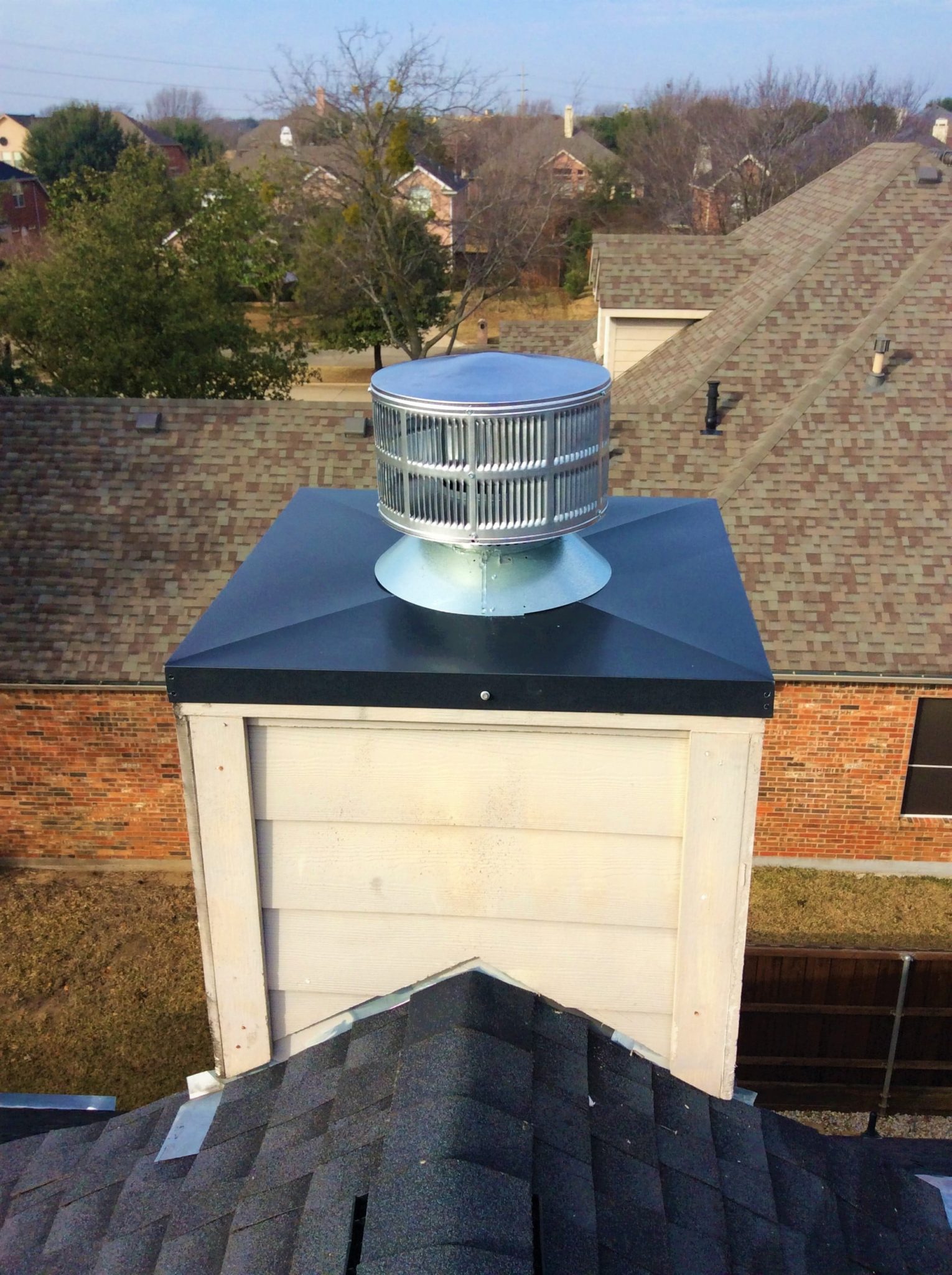 Chimney Chase Cover (bottom pan) & Spark Arrestor Masters Services Chimney Sweep and Masonry