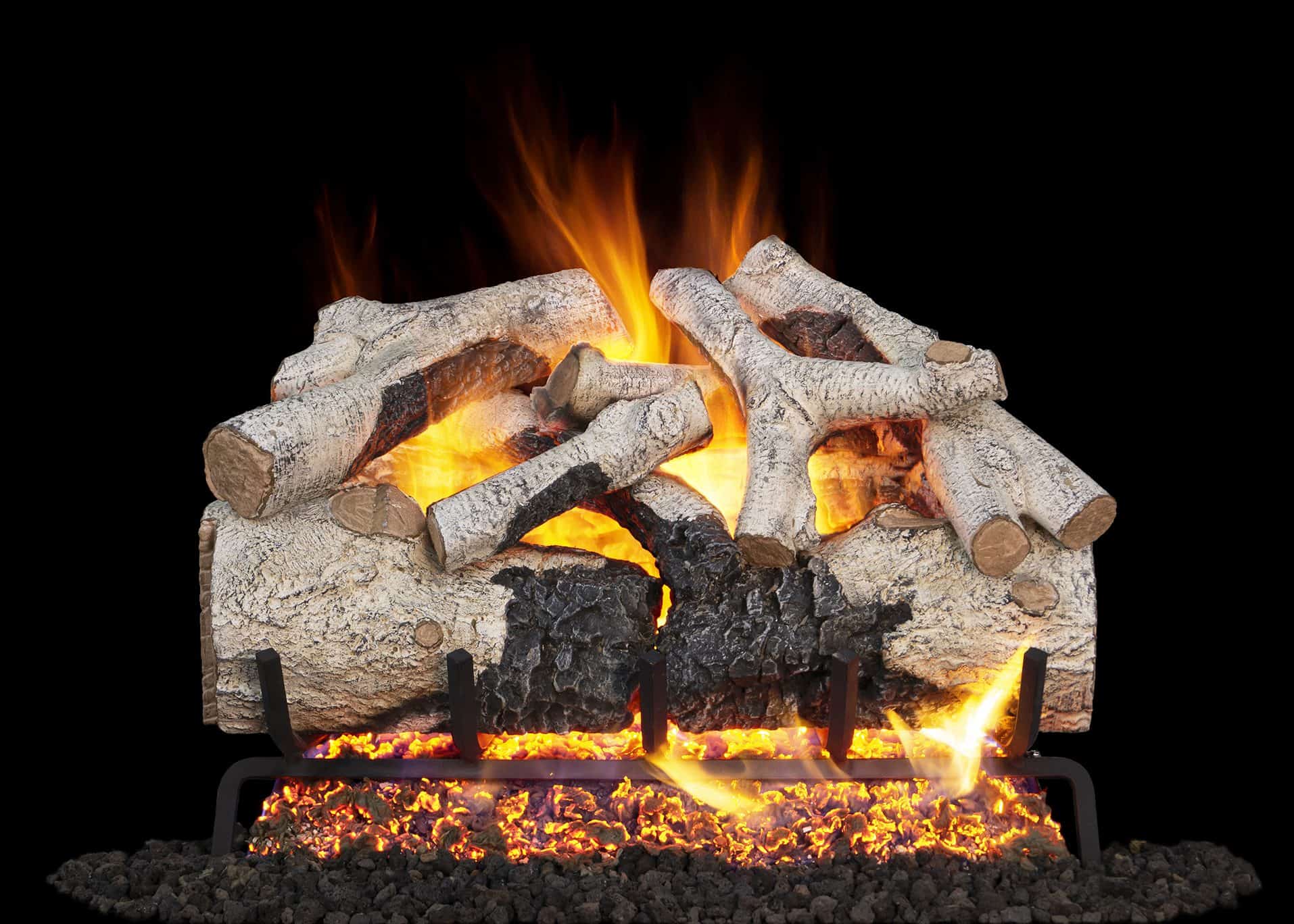 Charred Burnt Aspen Gas Logs