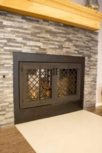 custom glass steel fireplace doors arabesque