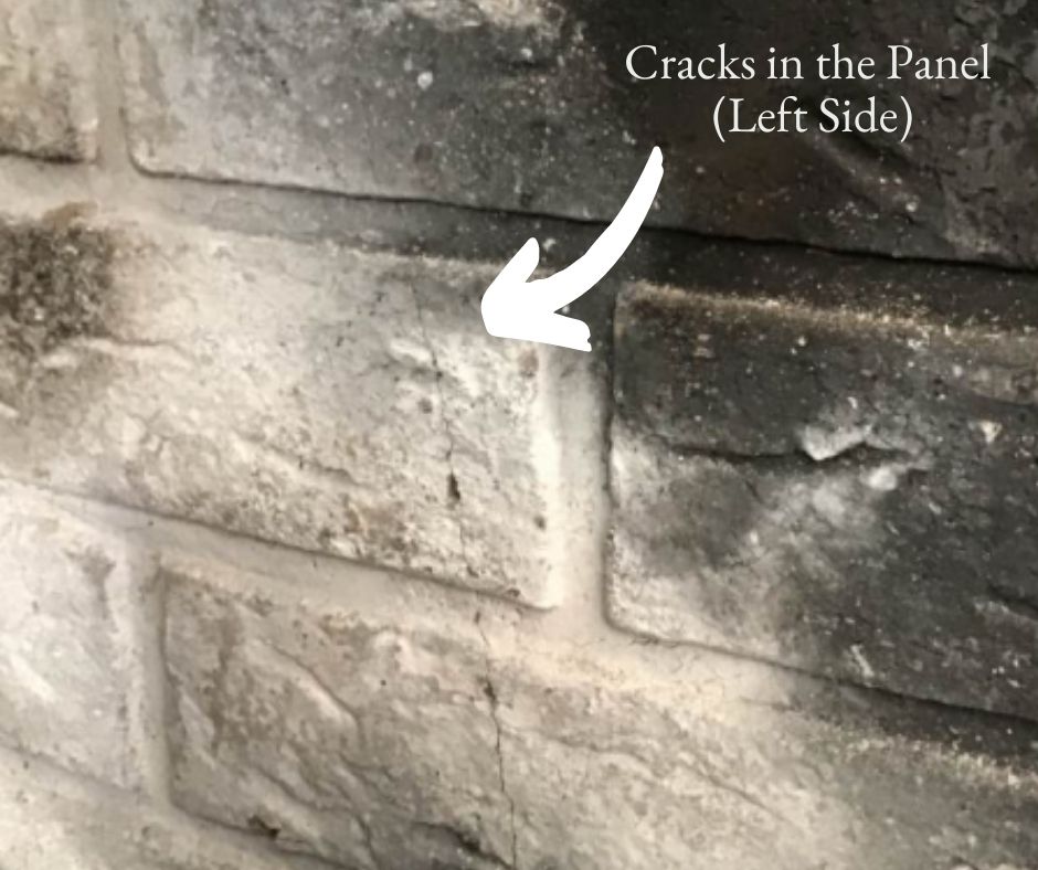 Pictured are the Hazardous Cracks in the Refractory Panel