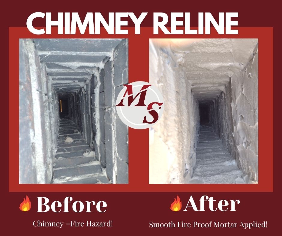 Before and After Chimney Reline Service - Masters Services Chimney & Masonry