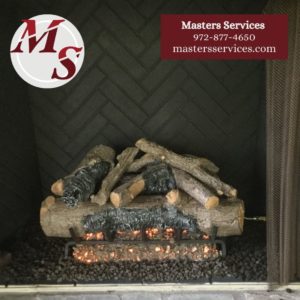 Dallas Chimney Sweep installed Gas Logs Installed Gas Logs in Fireplace