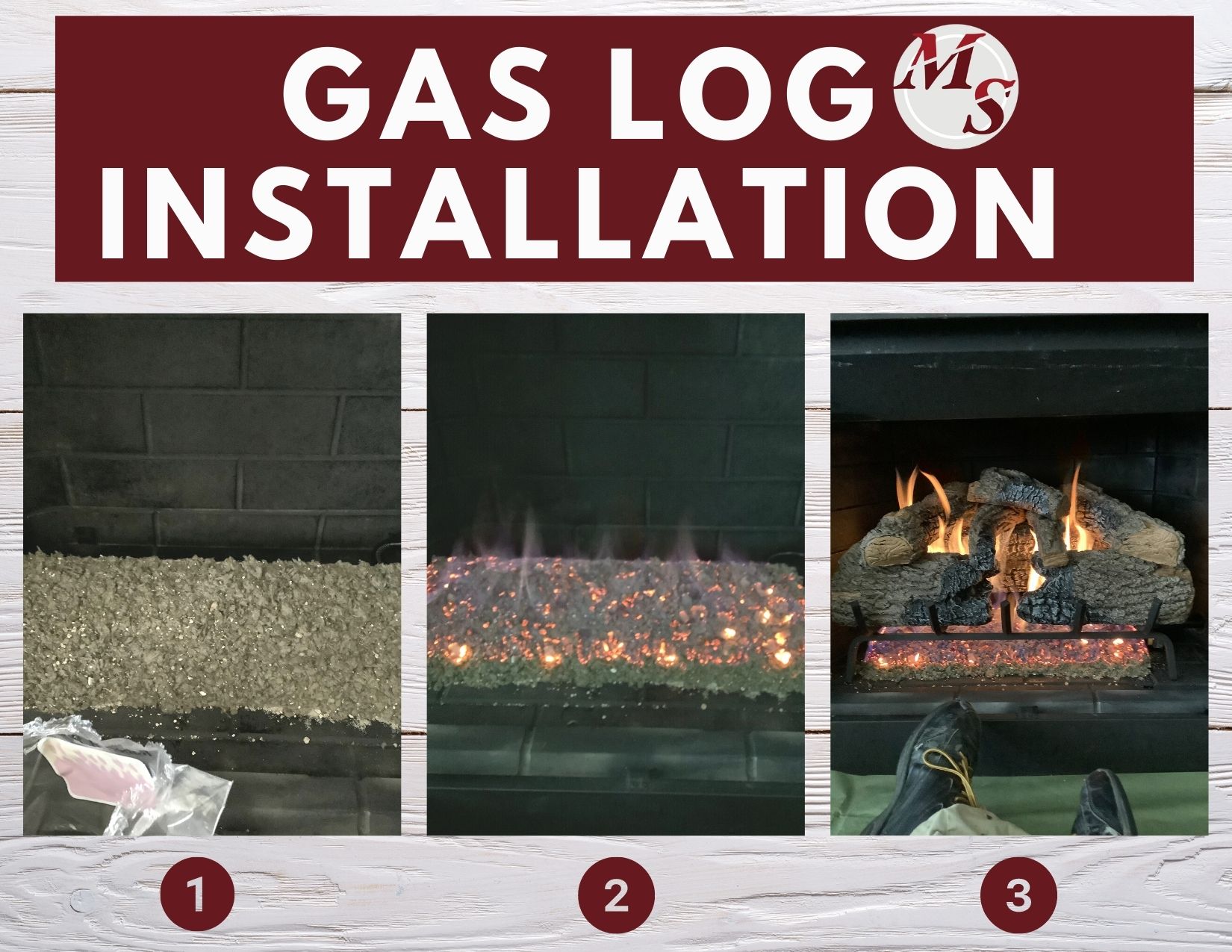 1,2,3 Steps to Installation of Gas Log