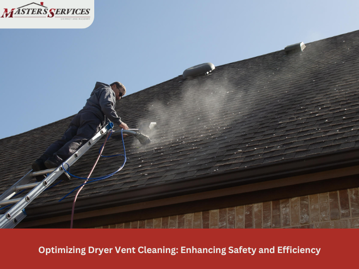 Masters Services technician cleaning dryer vent with specialized tools