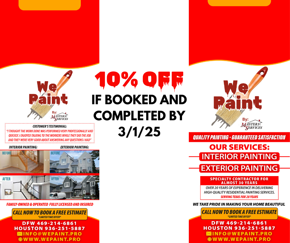 10% OFF IF BOOKED AND COMPLETED BY 3125