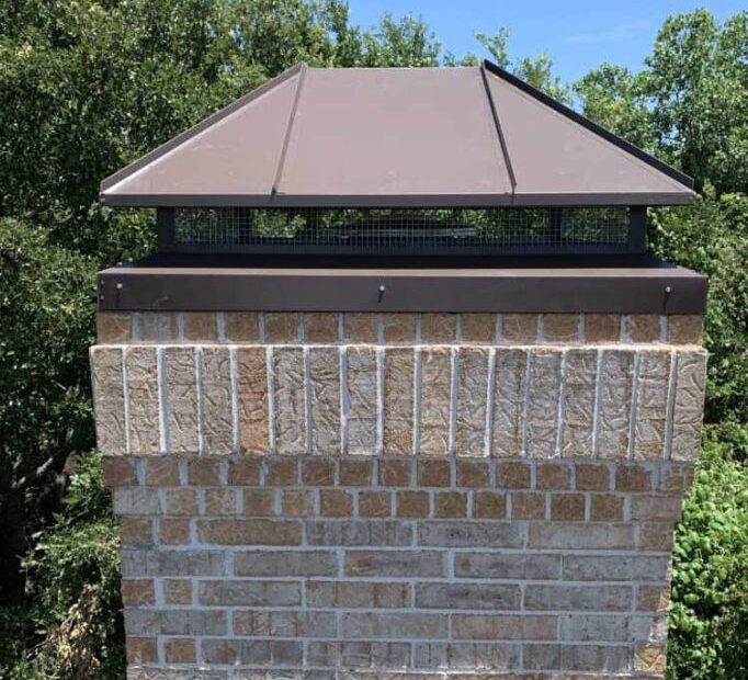 Chimney Cap Installation – A high-quality chimney cap installed by Masters Services Chimney & Masonry to protect against rain, debris, and wildlife.