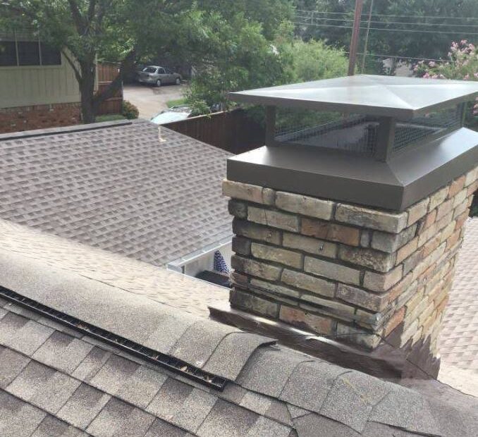 Masters Services Chimney & Masonry technician inspecting a Dallas home for chimney leaks.