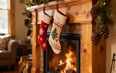 holiday fireplace in Dallas, TX.